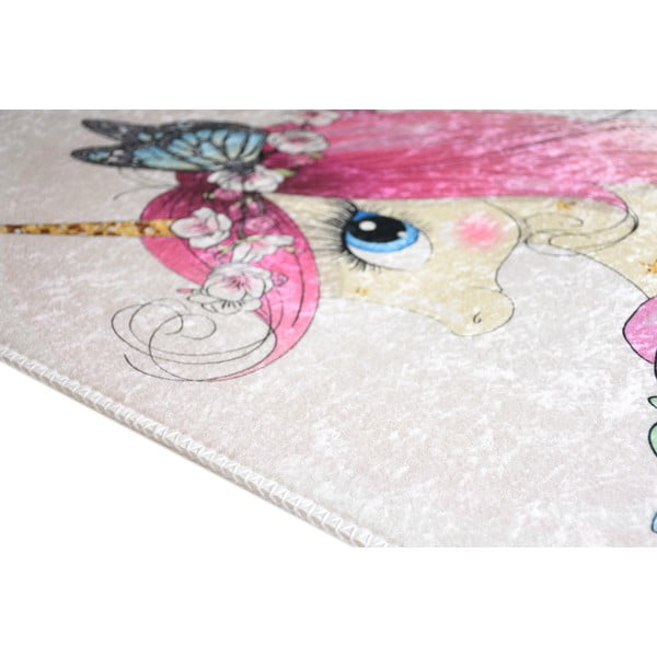 Slonokoščena pralna otroška preproga 80x120 cm Cute Unicorn – Vitaus-image-2