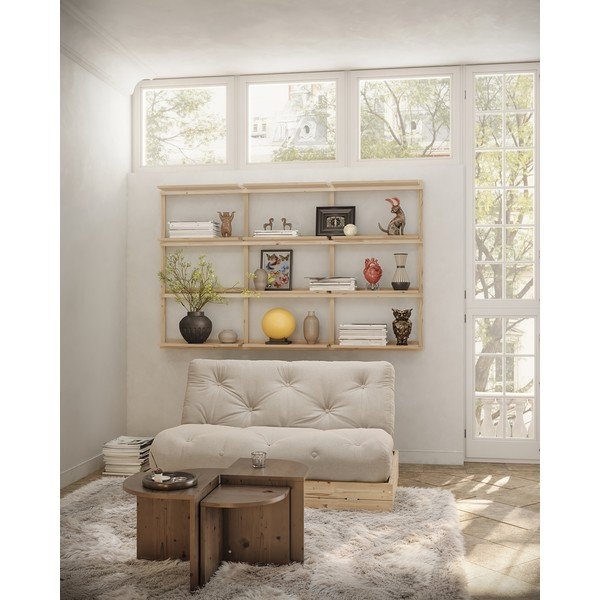 Bež lanena raztegljiva sedežna garnitura 145 cm Flip – Karup Design-image-1