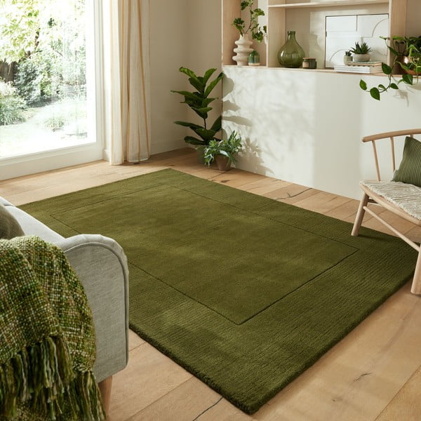 Zelena volnena preproga 200x290 cm – Flair Rugs-image-1