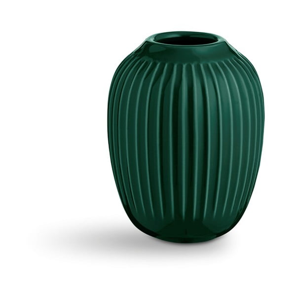 Zelena lončena vaza Kähler Design Hammershoi, višina 10 cm