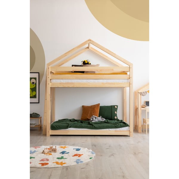 Pograd v obliki hiške iz borovega lesa 80x200 cm – Adeko-image-2