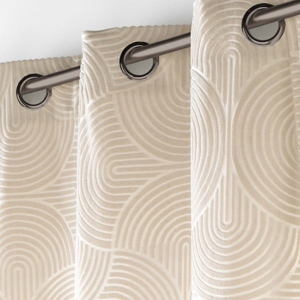 Bež žametna zavesa 135x260 cm Eva – douceur d'intérieur-image-2