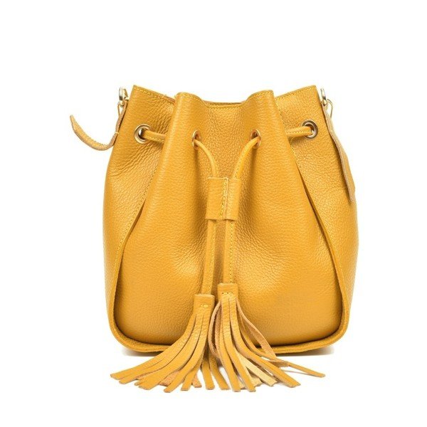 Rumena usnjena torbica Carla Ferreri Jessie-image-1