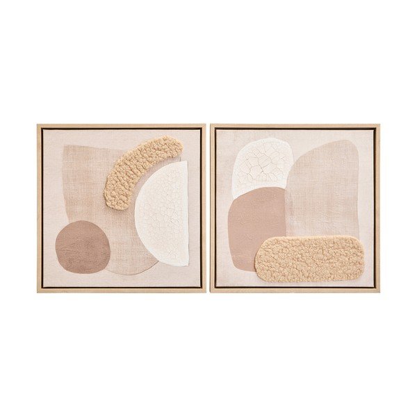 3D slike v kompletu 2 ks z okvirjem/na platnu 40x40 cm Astratto – Premier Housewares