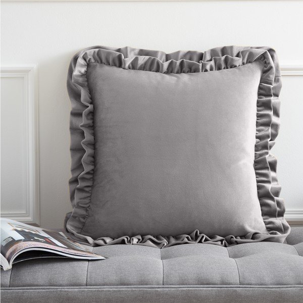 Žametna okrasna blazina 43x43 cm Velvet Double Frill – Catherine Lansfield-image-1
