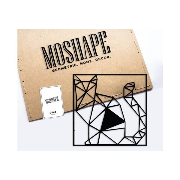 Črna kovinska stenska dekoracija Cat-image-1