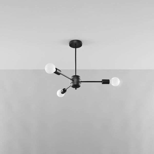 Črna stropna svetilka 61x61 cm Benedett – Sollux-image-1