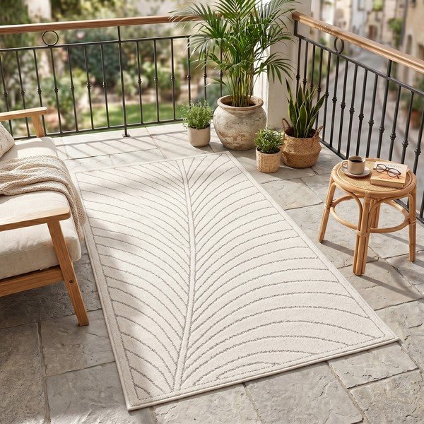 Kremno bel zunanji in notranji tekač 80x250 cm Nova 1204 – Ayyildiz Carpets-image-1