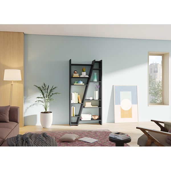 Črna knjižna omara TemaHome Delta-image-1