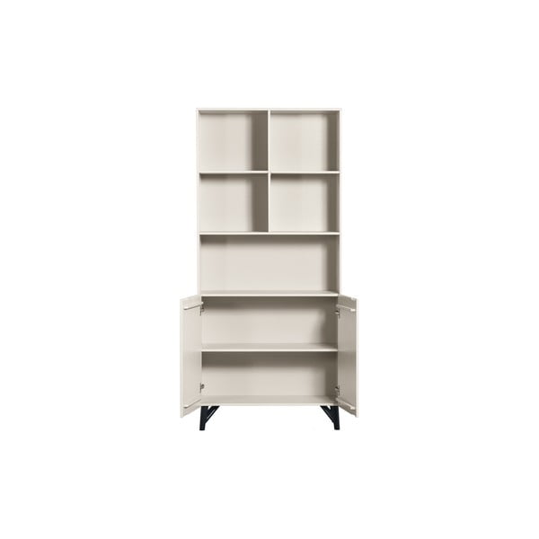 Kremno bel regal iz masivnega bora 90x200 cm Miller – WOOOD-image-2