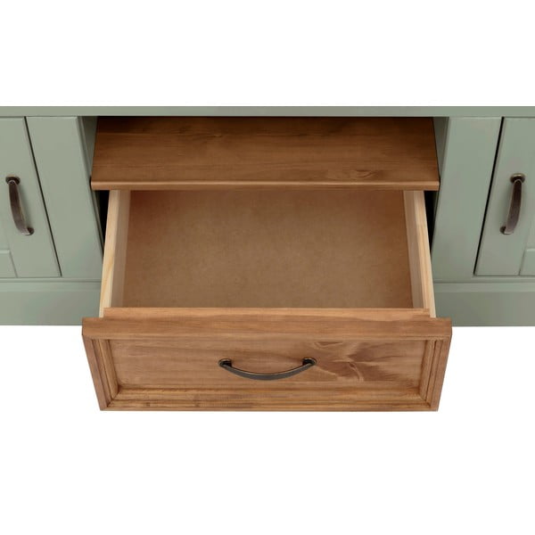 Svetlo zelena TV omarica iz masivnega bora 160x50 cm Selma – Støraa-image-4