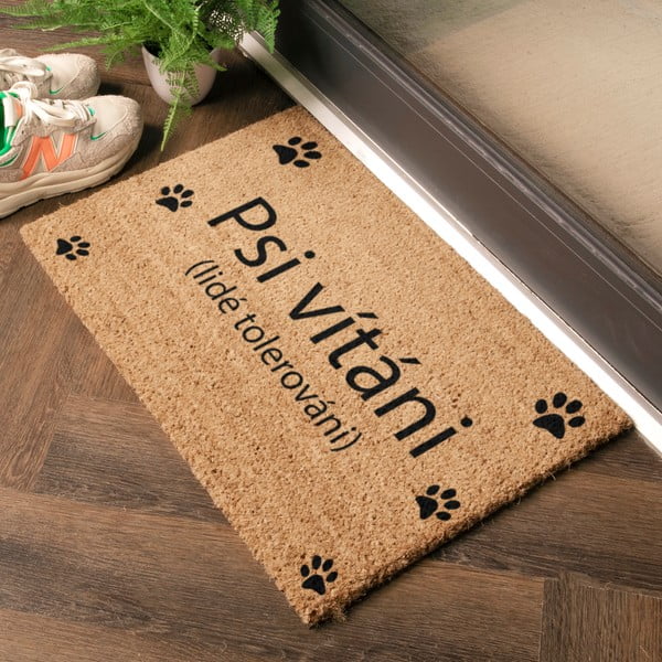 Predpražnik iz kokosovih vlaken 40x60 cm Psi vítáni – Artsy Doormats-image-1