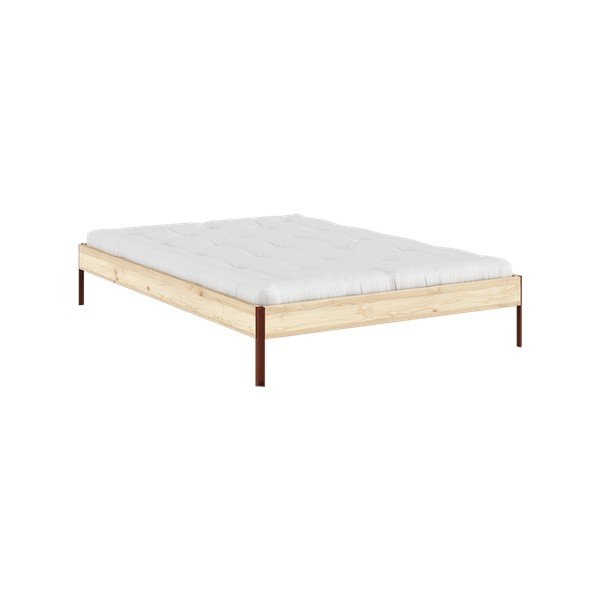 Zakonska postelja iz masivnega bora brez vzglavja z letvenim dnom 160x200 cm v naravni barvi Core – Karup Design-image-3