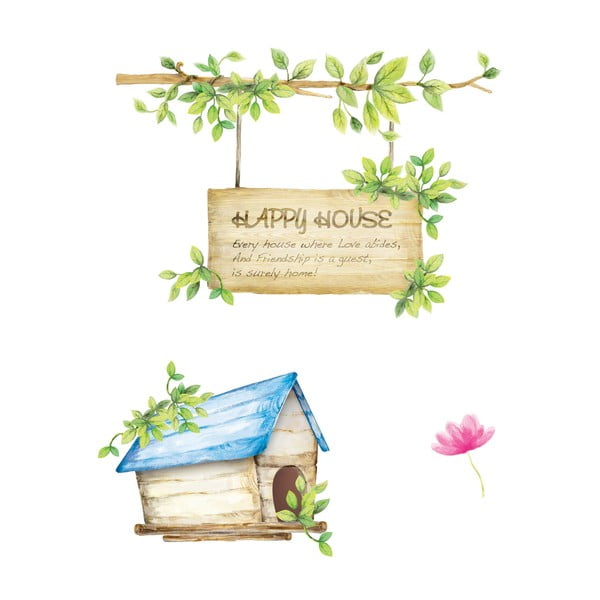 Komplet stenskih nalepk Ambiance Happy House, 42x30 cm-image-2