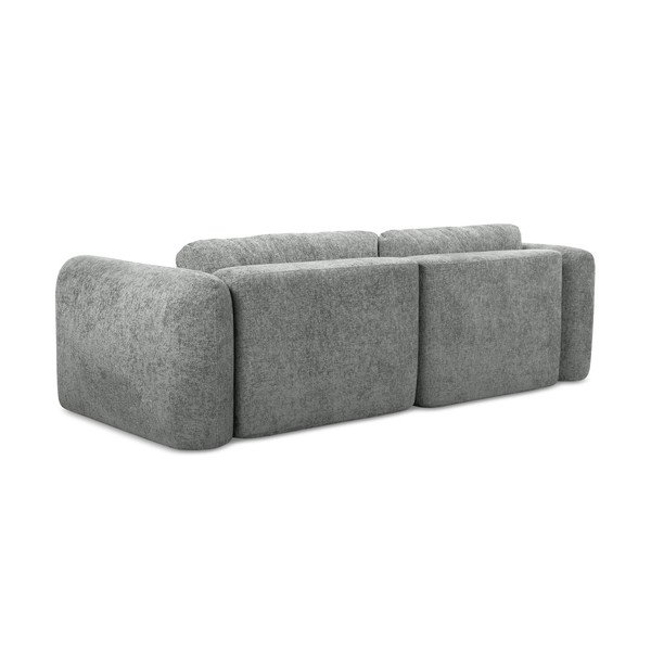 Siva raztegljiva kotna sedežna garnitura iz šenilje s prostorom za shranjevanje (desni kot/z ležalnikom) Mele – Makamii-image-3