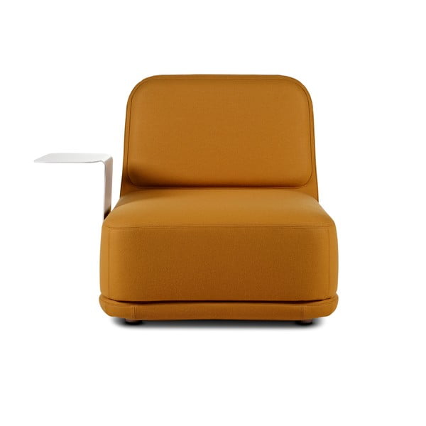Oranžni fotelj z belo kovinsko mizico Softline Standby Medium + Side Table