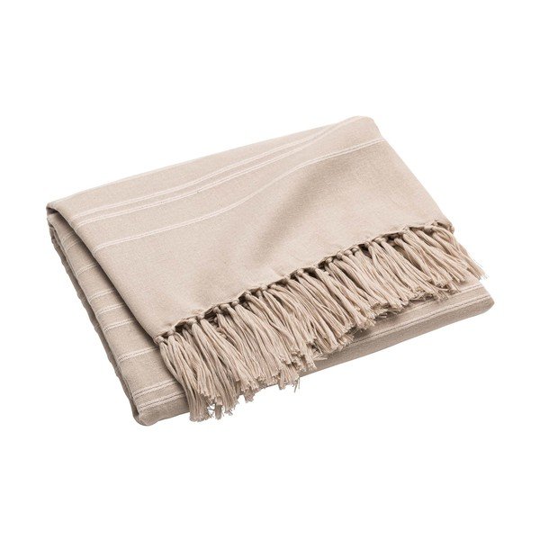 Bež bombažno pregrinjalo 125x150 cm Lilia – douceur d'intérieur