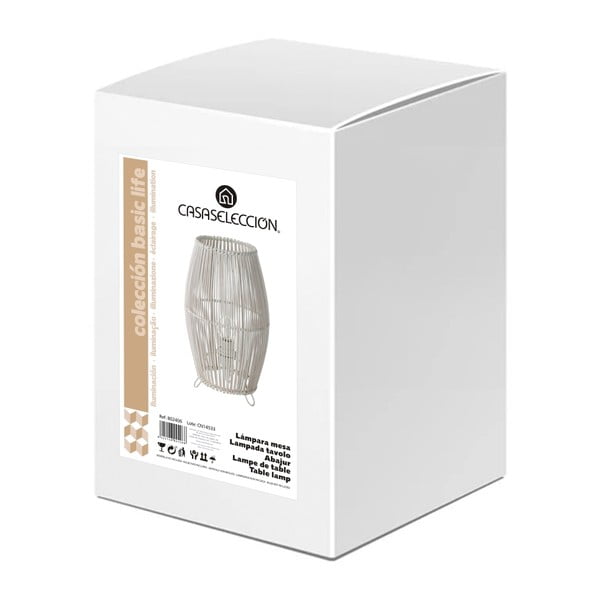 Bela bambusova namizna svetilka z bambusovim senčnikom (višina 29 cm) – Casa Selección-image-3