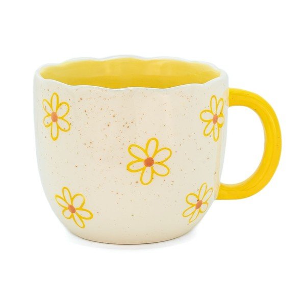 Rumena/kremno bela porcelanasta skodelica 350 ml Surprise Highland Cow – Sass & Belle-image-3