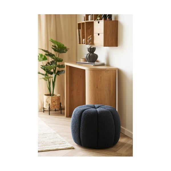 Temno moder tabure iz tkanine bouclé Paisley – House Nordic-image-1