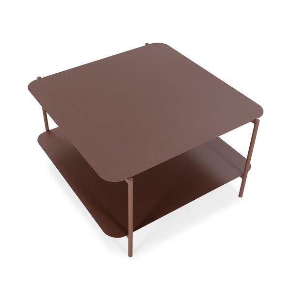 Kovinska klubska mizica v barvi terakote 70x73 cm Beatrix – MOME-image-3