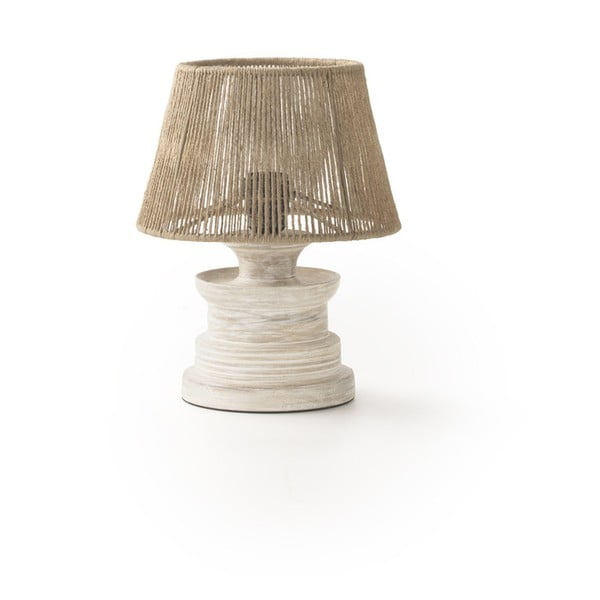 Bela/naravna namizna svetilka s senčnikom iz jute (višina 30 cm) – Geese