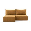 Oranžna raztegljiva/s prostorom za shranjevanje kotna sedežna garnitura (levi kot) Kalena – Makamii