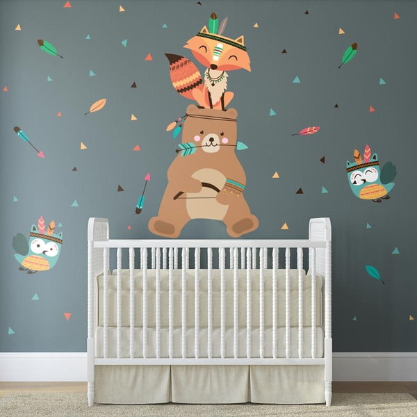 Otroške stenske nalepke Ambiance Bear Indian Happy-image-3