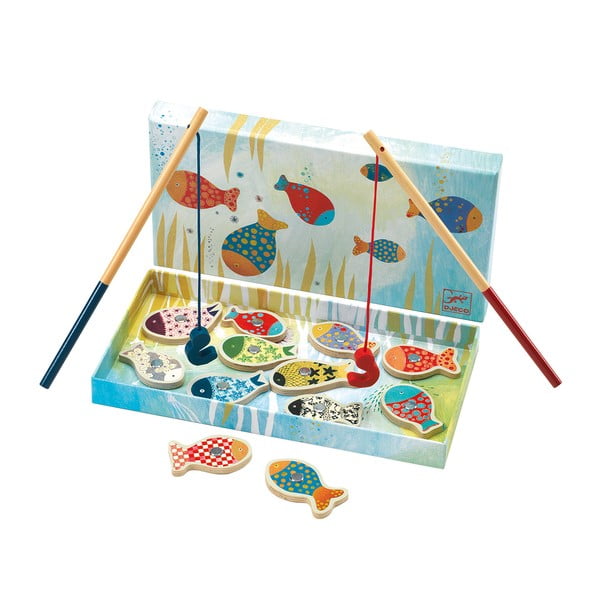 Otroška lesena igra z magnetnimi ribami Djeco