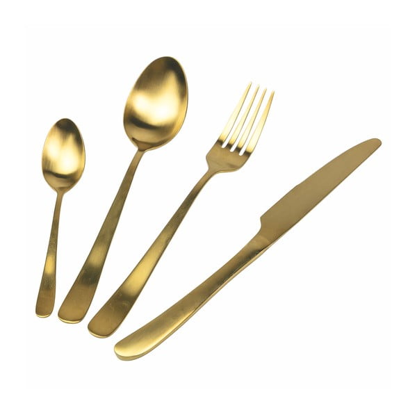 Jekleni jedilni pribor v zlati barvi 24 kos - VDE Tivoli 1996-image-3