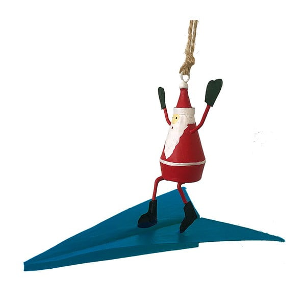 Božični viseči okrasek G-Bork Santa on Airplane