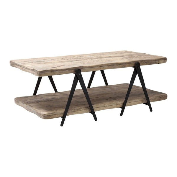 Klubska mizica iz mangovega lesa in kovine Kare Design Škarje, 120 x 65 cm
