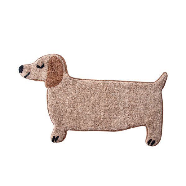 Bež tekstilna kopalniška preproga 47x80 cm Sausage Dog – Sass & Belle