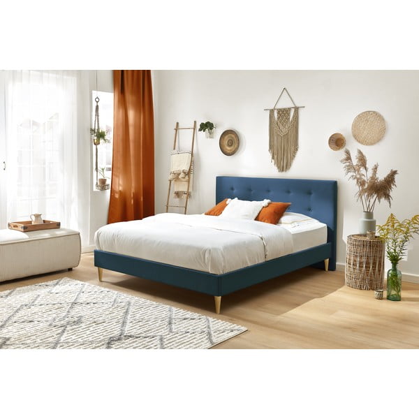 Modra zakonska postelja Bobochic Paris Light, 180 x 200 cm-image-3