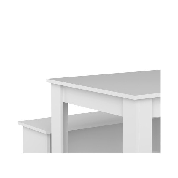 Bela jedilna miza z 2 klopmi TemaHome Lepo-image-3