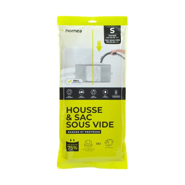 Vakuumska plastična škatla za shranjevanje oblačil 40x40x25 cm – Homéa-image-1