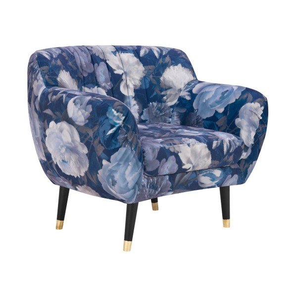 Modri fotelj Mazzini Sofas Benito Floral-image-4