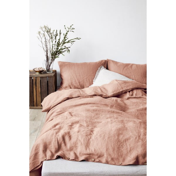 Terakota rjava lanena prevleka za vzglavnik Linen Tales, 70 x 90 cm-image-1