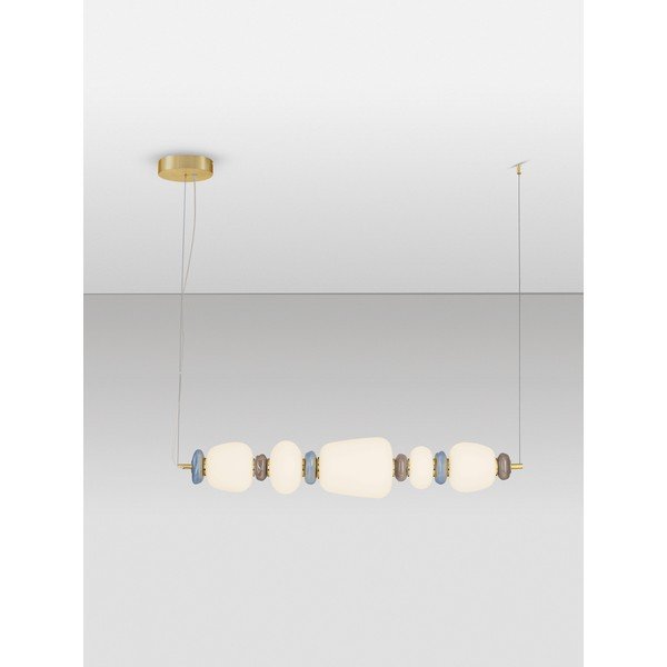 Bela/v zlati barvi kovinska LED zatemnitvena viseča svetilka s porcelanastim senčilom/s steklenim senčilom Palo – Nova Luce-image-4