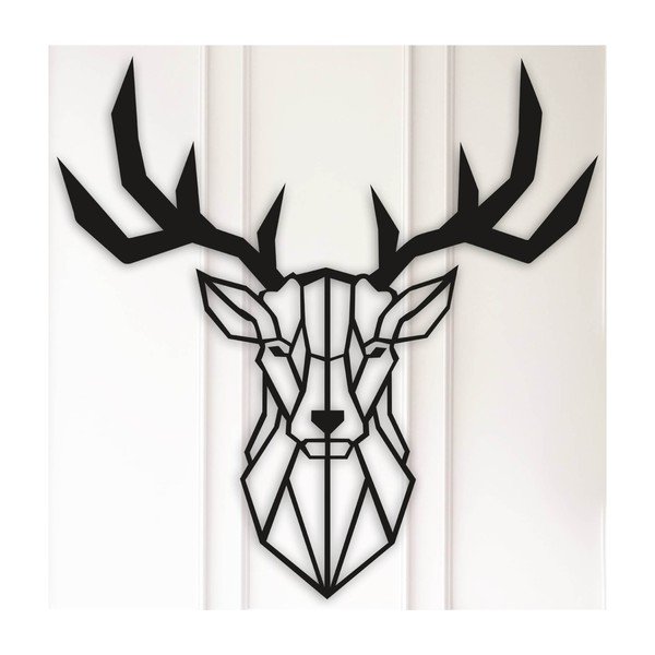 Črna stenska dekoracija Stag