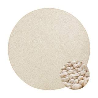 Kremno bela okrogla preproga ø 133 cm Wolly – BT Carpet