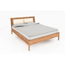 Hrastova zakonska postelja z vzglavjem iz ratana 180x200 cm Pola - The Beds