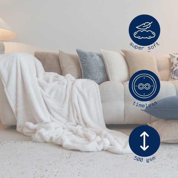 Siva odeja iz umetnega krzna 150x200 cm Ruby – Tiseco Home Studio-image-3