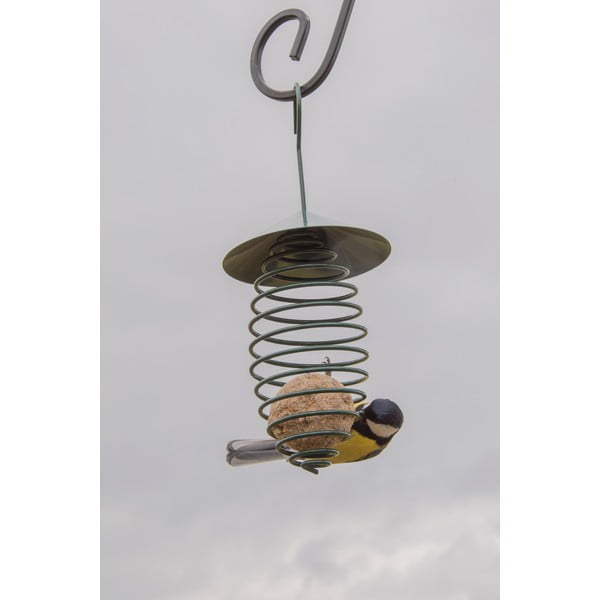 Temno zelena kovinska krmilnica s streho Esschert Design, ⌀ 10,8 cm-image-3