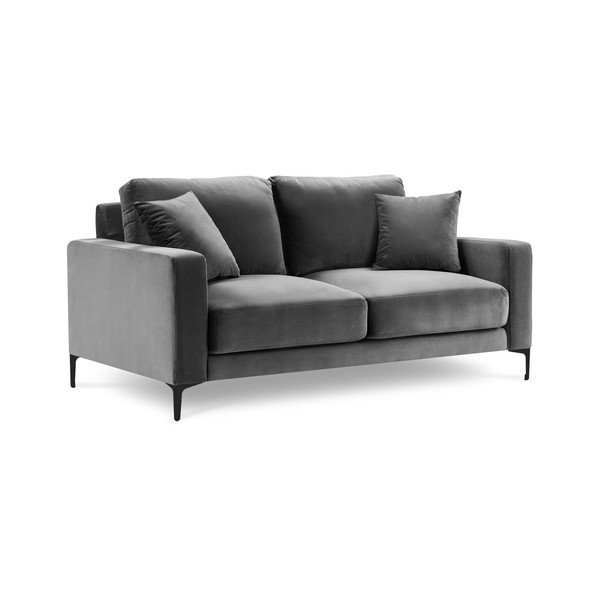 Siva žametna zofa Kooko Home Harmony, 158 cm-image-2