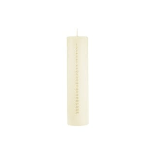 Krem bela adventna sveča s številkami Unipar, čas gorenja 98 h