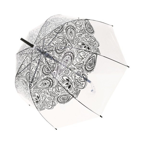 Ambiance Black Paisley Transparentni vetrovni dežnik, ⌀ 85 cm-image-2