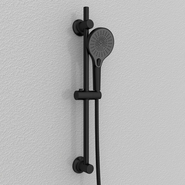 Črn drsni drog za tuš iz nerjavečega jekla z namestitvijo brez vrtanja 70 cm – Wenko-image-1