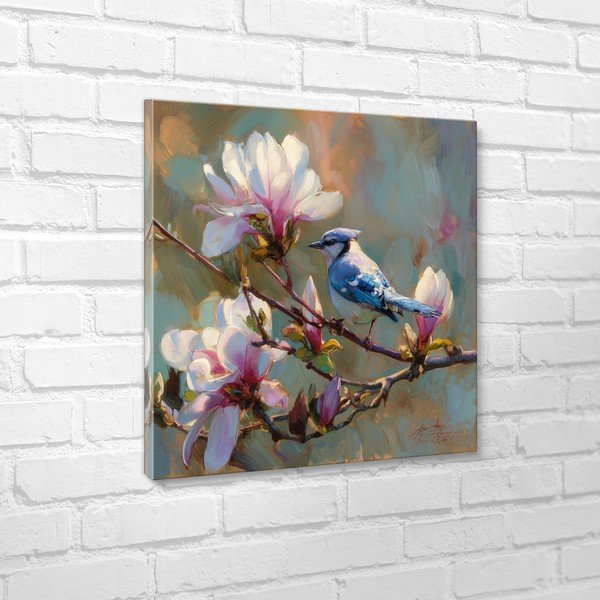 Tiskana slika na platnu 32x32 cm Bluejay & Blossom – Styler-image-4