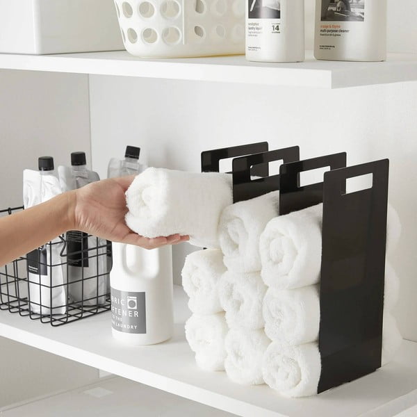 Črna kovinska stojala za brisače v kompletu 2 ks Tower – YAMAZAKI-image-2